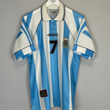 1995/96 ARGENTINA 7 HOME SHIRT (L) ADIDAS - Cult Kits - Large - Buy Vintage Football Shirts, Authentic Retro Football Shirts For Sale, Classic Football Shirts & Soccer Jersey
