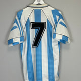 1995/96 ARGENTINA 7 HOME SHIRT (L) ADIDAS - Cult Kits - Large - Buy Vintage Football Shirts, Authentic Retro Football Shirts For Sale, Classic Football Shirts & Soccer Jersey