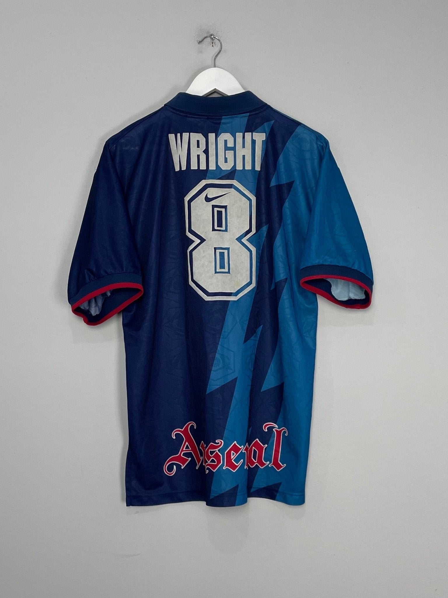 Shop 1995/96 ARSENAL WRIGHT #8 AWAY SHIRT (L) NIKE, classic football shirts, vintage football shirts & retro soccer jerseys at Cult Kits