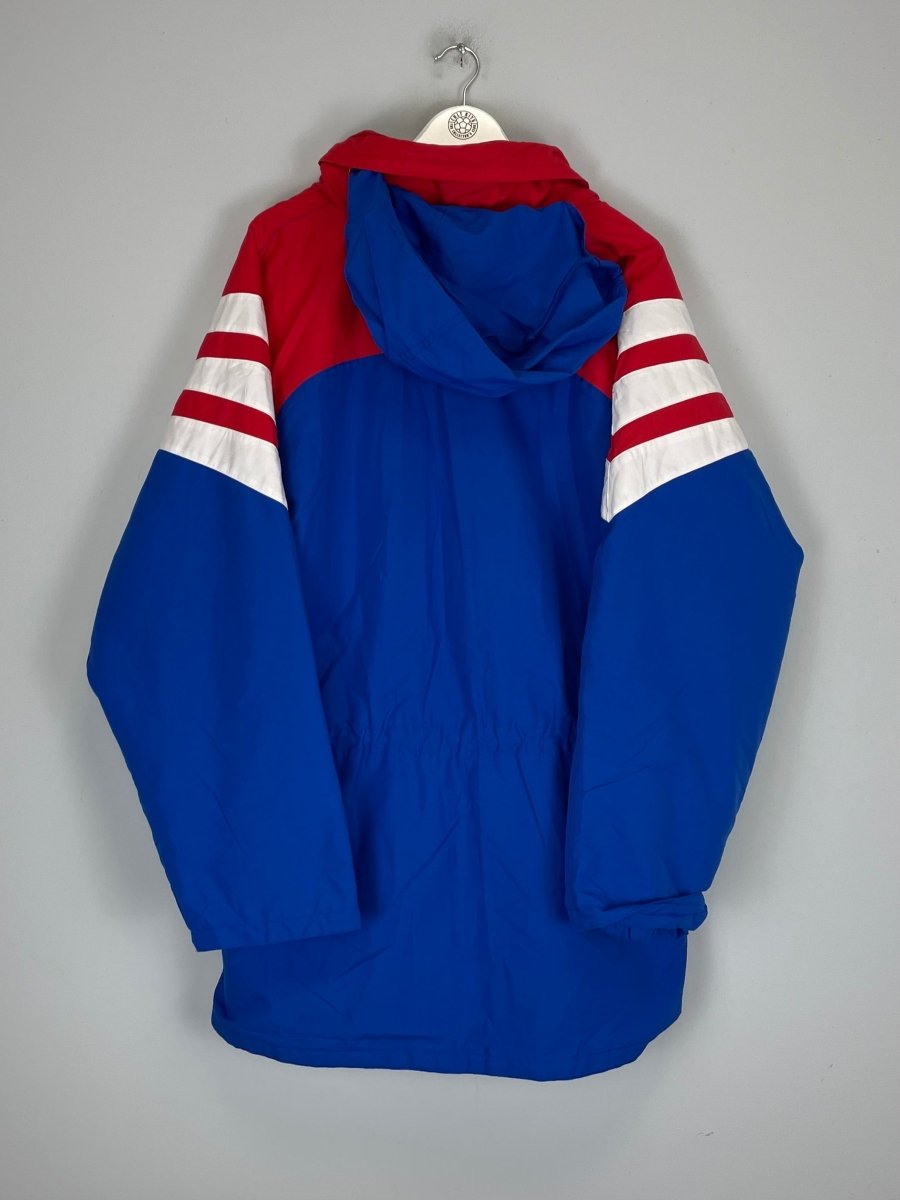 1995/96 BAYERN MUNICH BENCH COAT (L) ADIDAS - Cult Kits - Large - Buy Vintage Football Shirts, Authentic Retro Football Shirts For Sale, Classic Football Shirts & Soccer Jersey