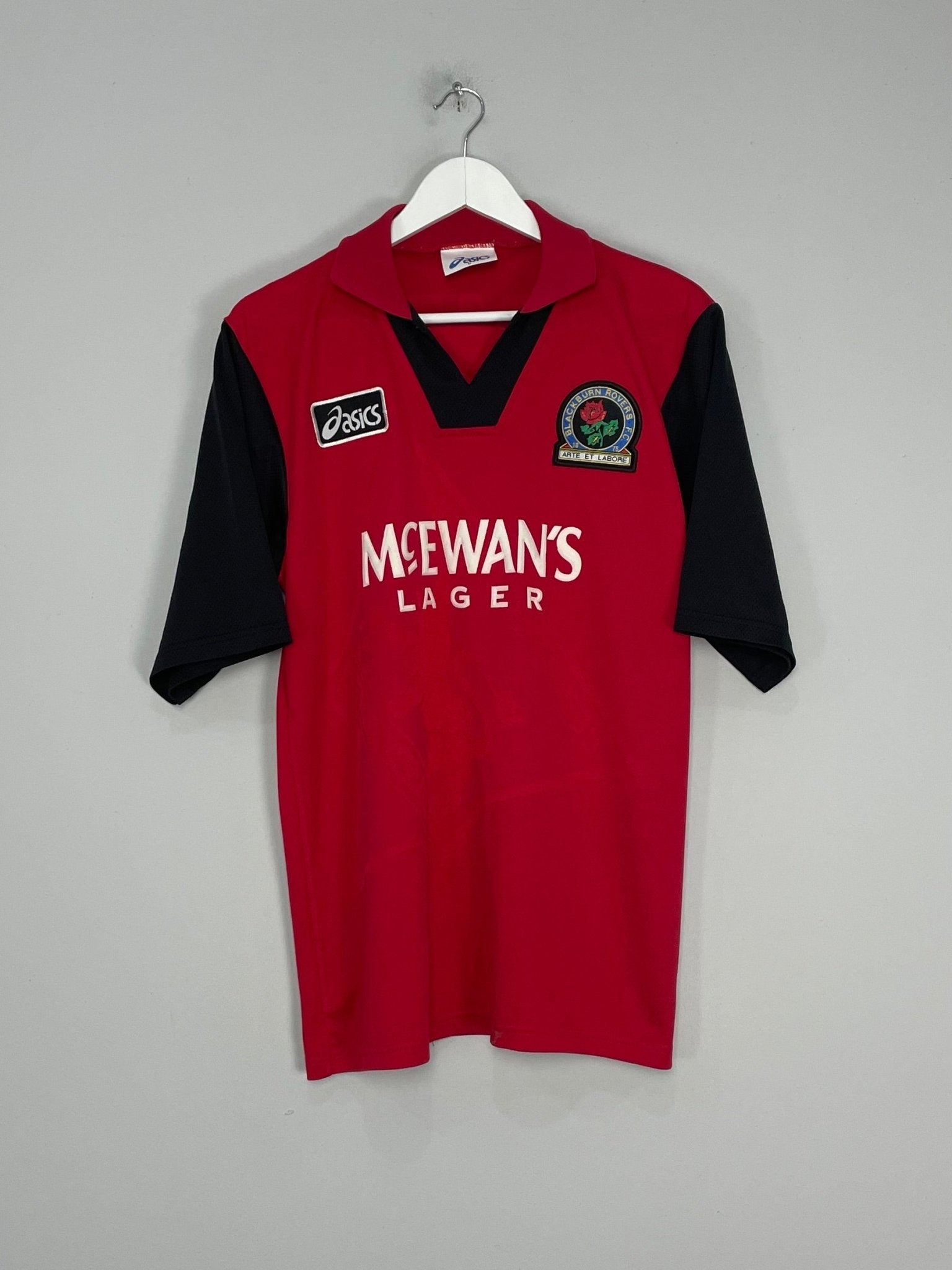 Shop 1995/96 BLACKBURN ROVERS SHEARER #9 AWAY SHIRT (M) ASICS, classic football shirts, vintage football shirts & retro soccer jerseys at Cult Kits