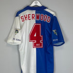 1995/96 BLACKBURN ROVERS SHERWOOD 4 HOME SHIRT (L) ASICS - Cult Kits - Large - Buy Vintage Football Shirts, Authentic Retro Football Shirts For Sale, Classic Football Shirts & Soccer Jersey