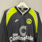 Shop 1995/96 DORTMUND L/S AWAY SHIRT (M) NIKE, classic football shirts, vintage football shirts & retro soccer jerseys at Cult Kits