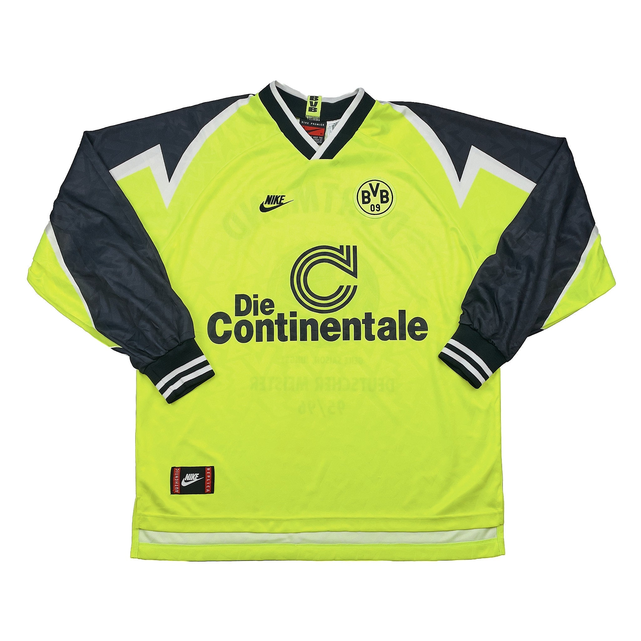 Buy 1995/96 Dortmund L/S Home Shirt (XL) Nike ~ Free worldwide shipping available ~ Authentic Vintage Football Shirts from Cult Kits