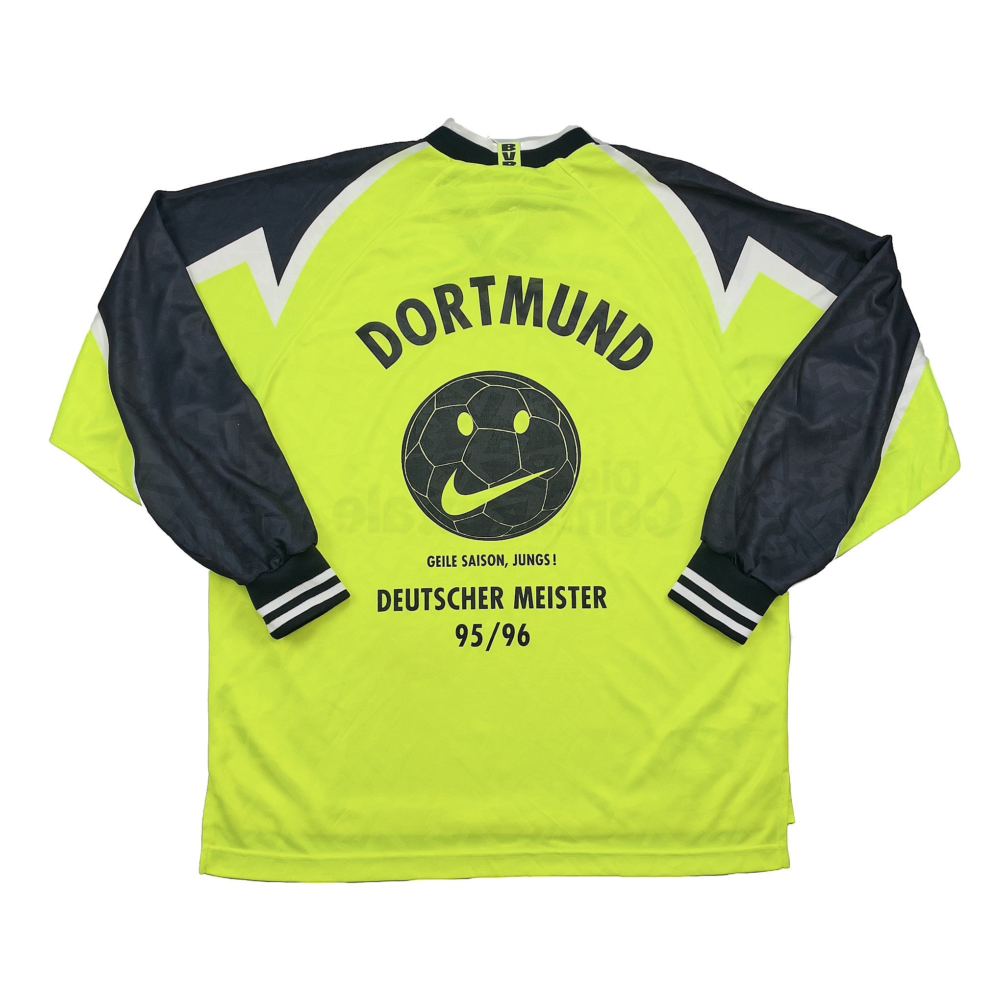 Buy 1995/96 Dortmund L/S Home Shirt (XL) Nike ~ Free worldwide shipping available ~ Authentic Vintage Football Shirts from Cult Kits
