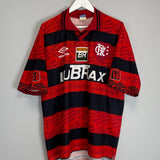 Shop 1995/96 FLAMENGO *CENTENARY* HOME SHIRT (L) UMBRO, classic football shirts, vintage football shirts & retro soccer jerseys at Cult Kits