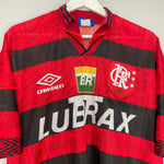 Shop 1995/96 FLAMENGO *CENTENARY* HOME SHIRT (XL) UMBRO, classic football shirts, vintage football shirts & retro soccer jerseys at Cult Kits