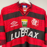 Shop 1995/96 FLAMENGO *CENTENARY* HOME SHIRT (XL) UMBRO, classic football shirts, vintage football shirts & retro soccer jerseys at Cult Kits