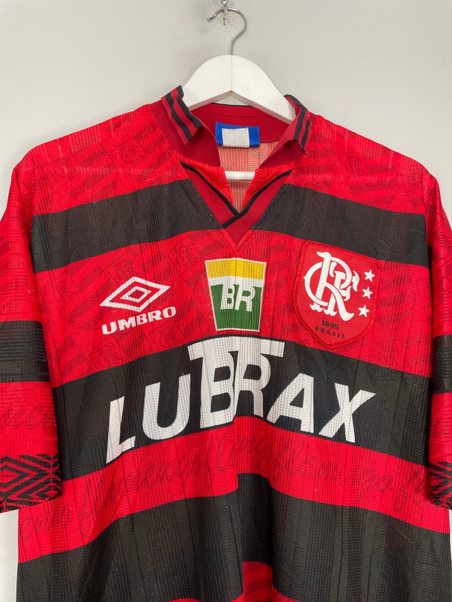 Shop 1995/96 FLAMENGO *CENTENARY* HOME SHIRT (XL) UMBRO, classic football shirts, vintage football shirts & retro soccer jerseys at Cult Kits