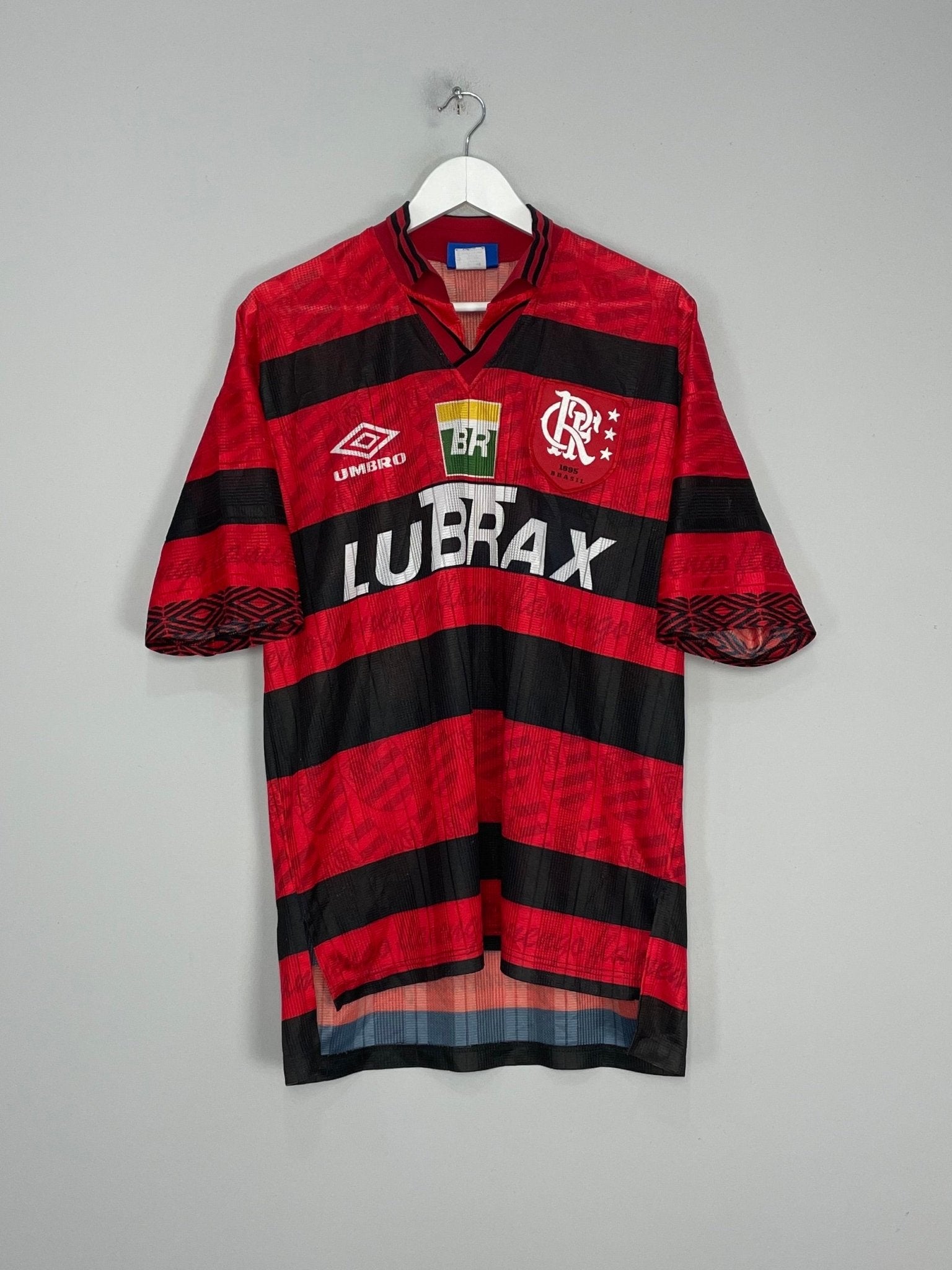 Shop 1995/96 FLAMENGO *CENTENARY* HOME SHIRT (XL) UMBRO, classic football shirts, vintage football shirts & retro soccer jerseys at Cult Kits