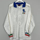 Shop 1995/96 ITALY #17 L/S *PLAYER ISSUE* AWAY SHIRT (L) NIKE, classic football shirts, vintage football shirts & retro soccer jerseys at Cult Kits