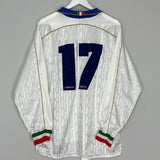 Shop 1995/96 ITALY #17 L/S *PLAYER ISSUE* AWAY SHIRT (L) NIKE, classic football shirts, vintage football shirts & retro soccer jerseys at Cult Kits