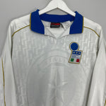 Shop 1995/96 ITALY #17 L/S *PLAYER ISSUE* AWAY SHIRT (L) NIKE, classic football shirts, vintage football shirts & retro soccer jerseys at Cult Kits