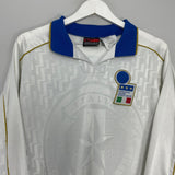 Shop 1995/96 ITALY #17 L/S *PLAYER ISSUE* AWAY SHIRT (L) NIKE, classic football shirts, vintage football shirts & retro soccer jerseys at Cult Kits