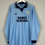 1995/96 LAZIO FUSER 14 *MATCH ISSUE* L/S HOME SHIRT (L) UMBRO - Cult Kits - Large - Buy Vintage Football Shirts, Authentic Retro Football Shirts For Sale, Classic Football Shirts & Soccer Jersey