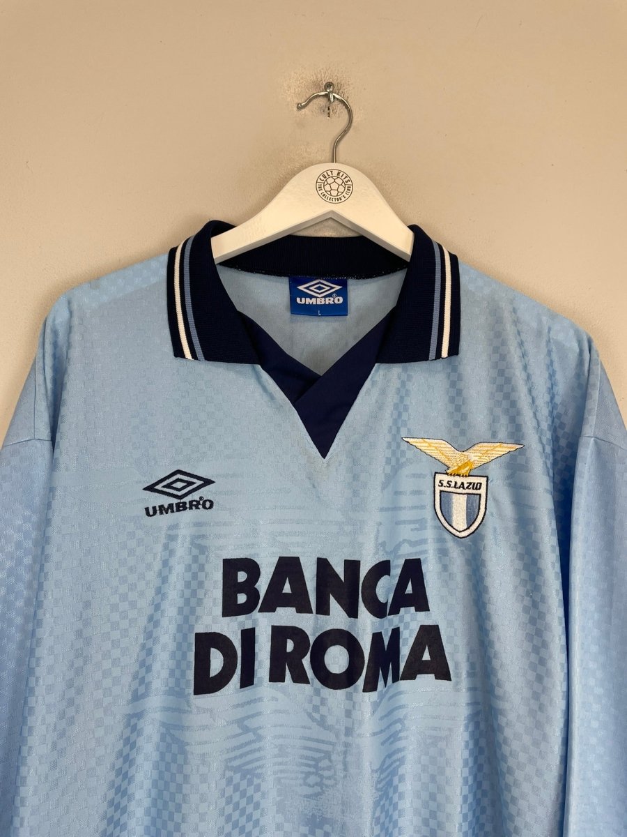 1995/96 LAZIO FUSER 14 *MATCH ISSUE* L/S HOME SHIRT (L) UMBRO - Cult Kits - Large - Buy Vintage Football Shirts, Authentic Retro Football Shirts For Sale, Classic Football Shirts & Soccer Jersey