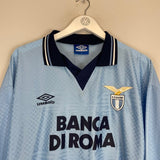 1995/96 LAZIO FUSER 14 *MATCH ISSUE* L/S HOME SHIRT (L) UMBRO - Cult Kits - Large - Buy Vintage Football Shirts, Authentic Retro Football Shirts For Sale, Classic Football Shirts & Soccer Jersey