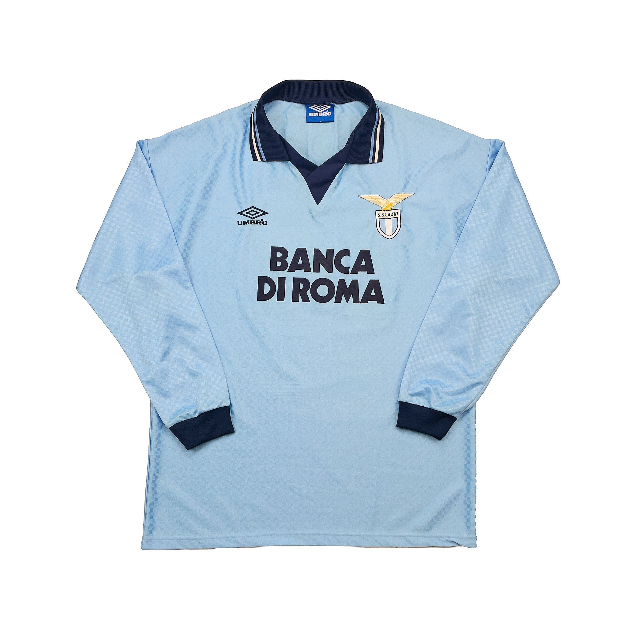 Buy 1995/96 Lazio Fuser 14 *Match Issue* L/S Home Shirt (L) Umbro ~ Free worldwide shipping ~ Authentic Vintage Football Shirts from Cult Kits