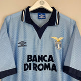 1995/96 LAZIO SIGNORI 11 *MATCH ISSUE* HOME SHIRT (XL) UMBRO - Cult Kits - XL - Buy Vintage Football Shirts, Authentic Retro Football Shirts For Sale, Classic Football Shirts & Soccer Jersey