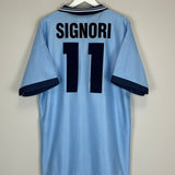 1995/96 LAZIO SIGNORI 11 *MATCH ISSUE* HOME SHIRT (XL) UMBRO - Cult Kits - XL - Buy Vintage Football Shirts, Authentic Retro Football Shirts For Sale, Classic Football Shirts & Soccer Jersey