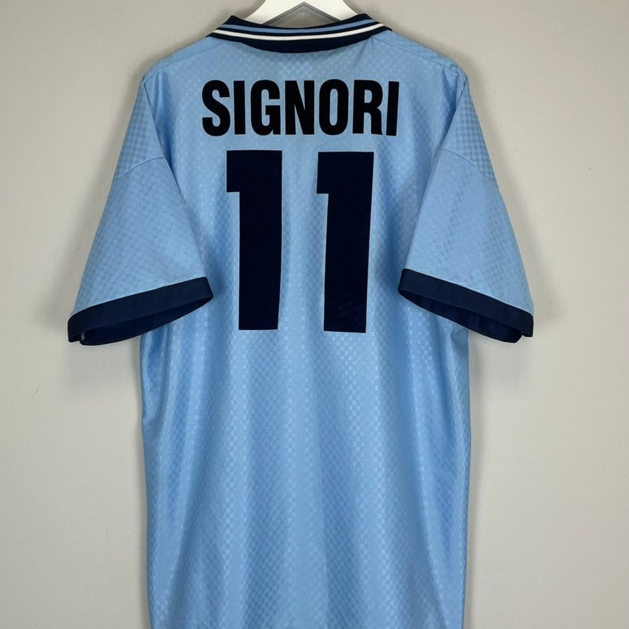 1995/96 LAZIO SIGNORI 11 *MATCH ISSUE* HOME SHIRT (XL) UMBRO - Cult Kits - XL - Buy Vintage Football Shirts, Authentic Retro Football Shirts For Sale, Classic Football Shirts & Soccer Jersey