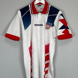 Shop 1995/96 LIBERIA WEAH #9 AWAY SHIRT (XL) DIADORA, classic football shirts, vintage football shirts & retro soccer jerseys at Cult Kits