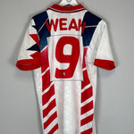 Shop 1995/96 LIBERIA WEAH #9 AWAY SHIRT (XL) DIADORA, classic football shirts, vintage football shirts & retro soccer jerseys at Cult Kits