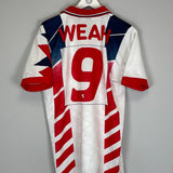 Shop 1995/96 LIBERIA WEAH #9 AWAY SHIRT (XL) DIADORA, classic football shirts, vintage football shirts & retro soccer jerseys at Cult Kits