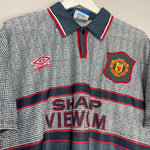 Shop 1995/96 MANCHESTER UNITED CANTONA #7 AWAY SHIRT (L) UMBRO, classic football shirts, vintage football shirts & retro soccer jerseys at Cult Kits