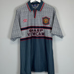 Shop 1995/96 MANCHESTER UNITED CANTONA #7 AWAY SHIRT (XL) UMBRO, classic football shirts, vintage football shirts & retro soccer jerseys at Cult Kits
