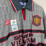 Shop 1995/96 MANCHESTER UNITED CANTONA #7 *BNWT* AWAY SHIRT (L) UMBRO, classic football shirts, vintage football shirts & retro soccer jerseys at Cult Kits