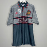 Shop 1995/96 MANCHESTER UNITED CANTONA #7 *BNWT* AWAY SHIRT (XL) UMBRO, classic football shirts, vintage football shirts & retro soccer jerseys at Cult Kits