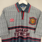 Shop 1995/96 MANCHESTER UNITED KEANE #16 AWAY SHIRT (L) UMBRO, classic football shirts, vintage football shirts & retro soccer jerseys at Cult Kits
