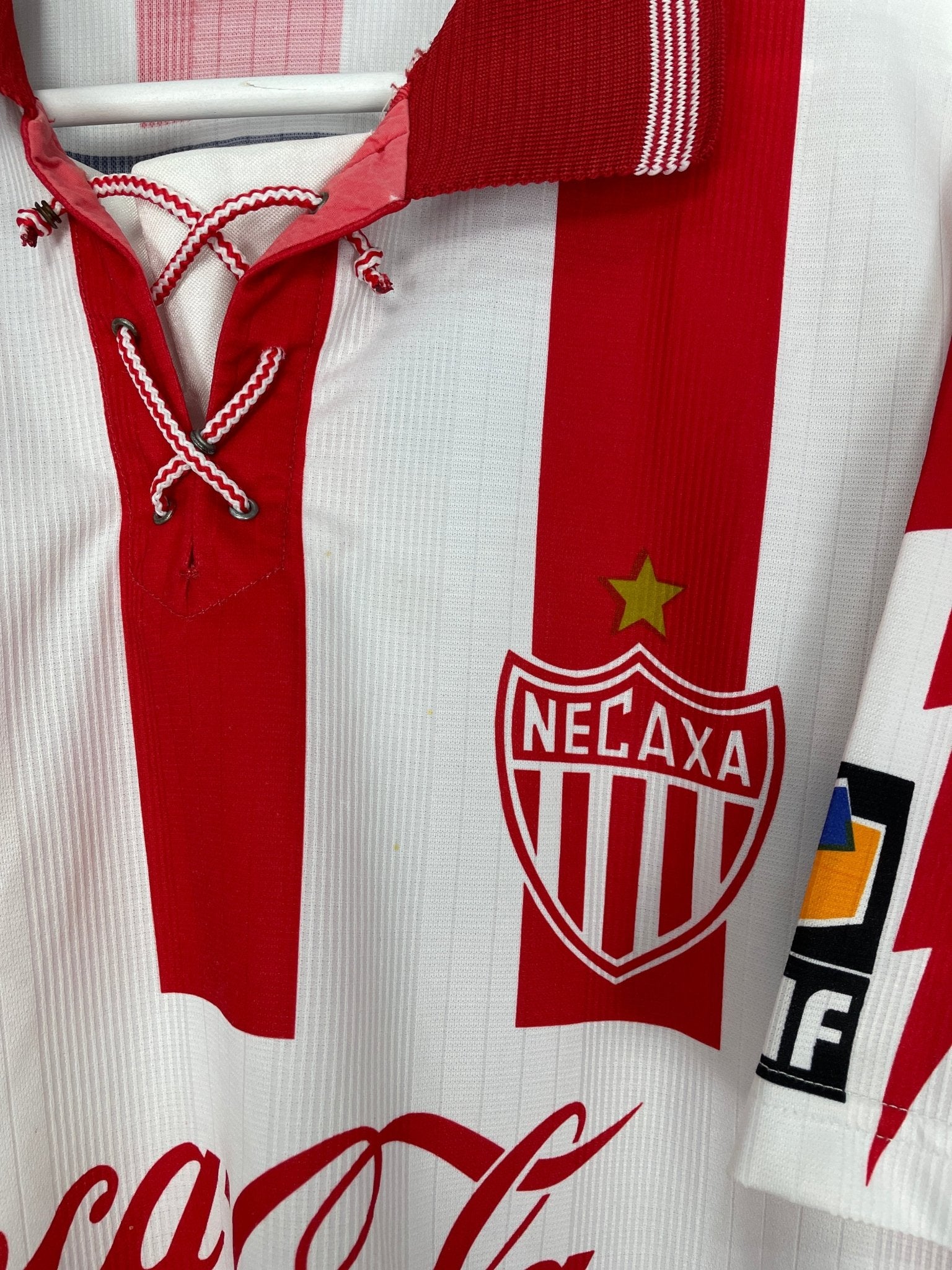 Shop 1995/96 NECAXA HOME SHIRT (L) UMBRO, classic football shirts, vintage football shirts & retro soccer jerseys at Cult Kits