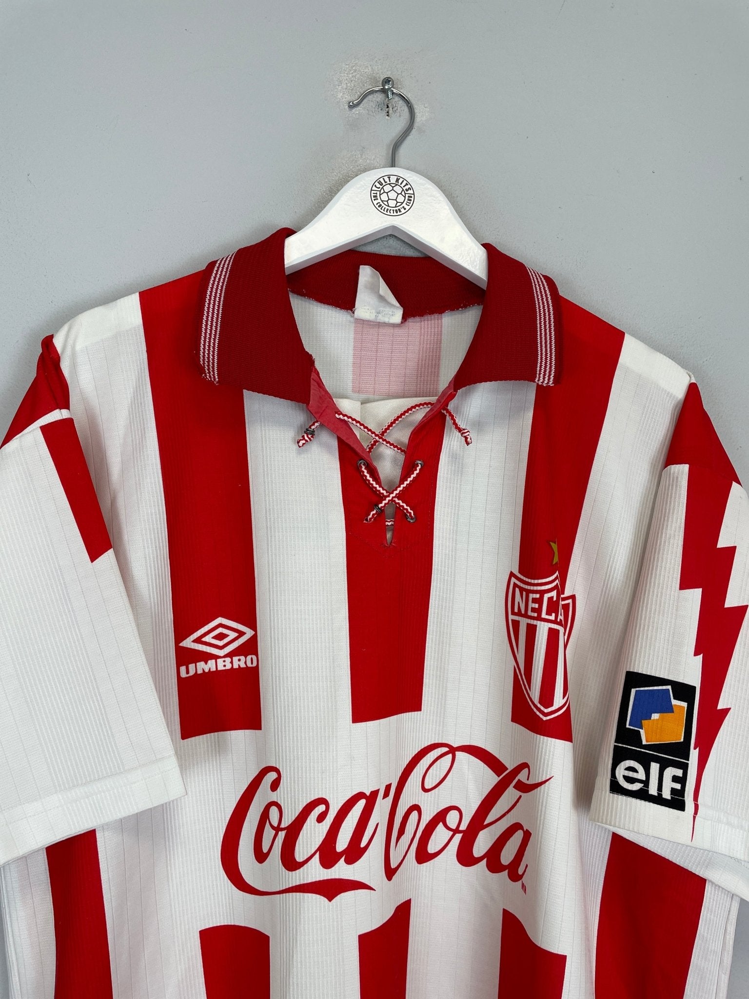 Shop 1995/96 NECAXA HOME SHIRT (XL) UMBRO, classic football shirts, vintage football shirts & retro soccer jerseys at Cult Kits