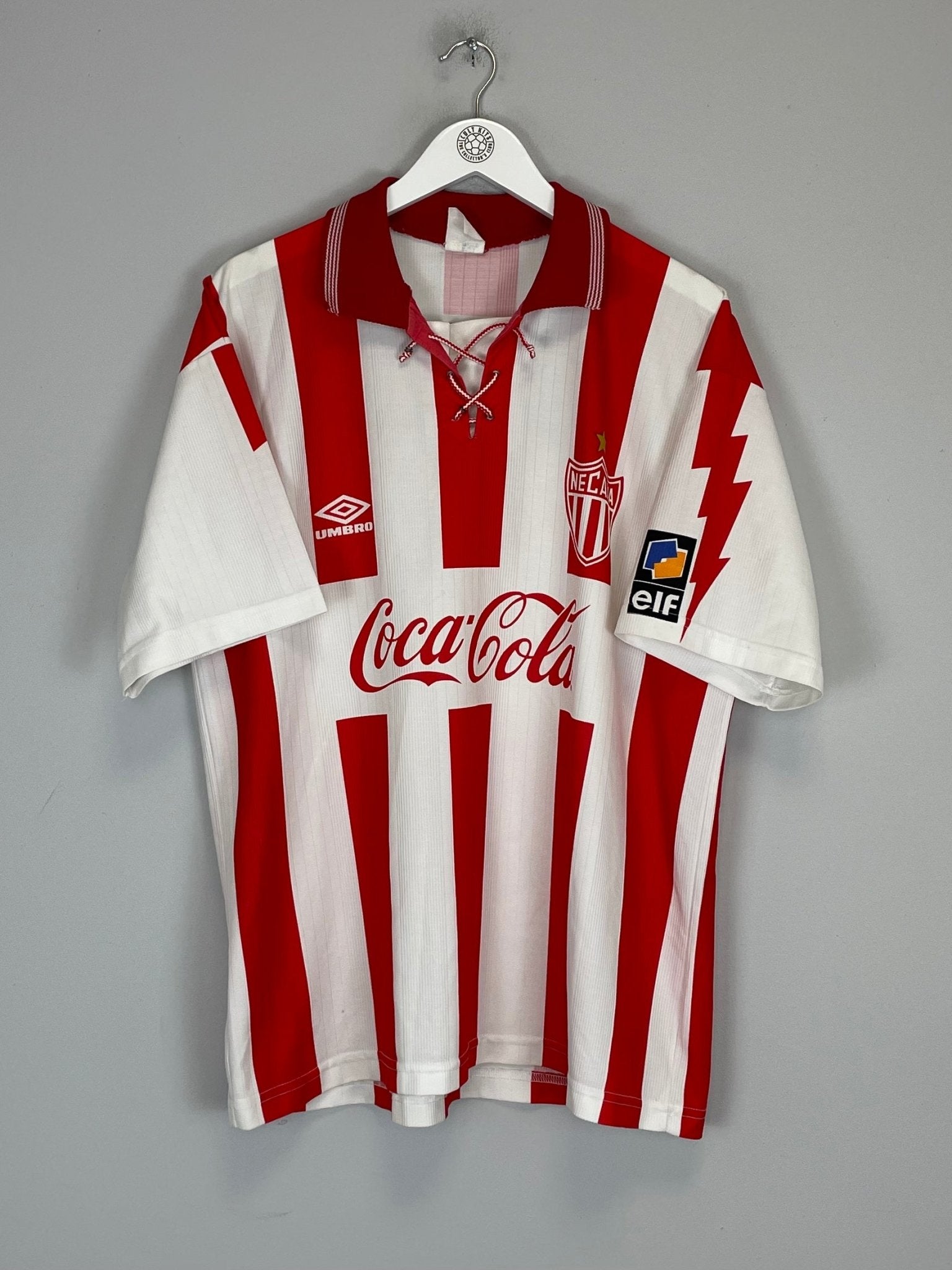 Shop 1995/96 NECAXA HOME SHIRT (XL) UMBRO, classic football shirts, vintage football shirts & retro soccer jerseys at Cult Kits