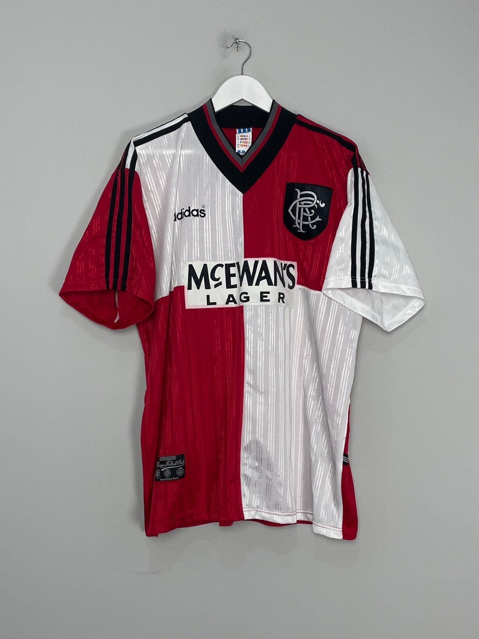 Shop 1995/96 RANGERS *MINT* AWAY SHIRT (XL) ADIDAS, classic football shirts, vintage football shirts & retro soccer jerseys at Cult Kits