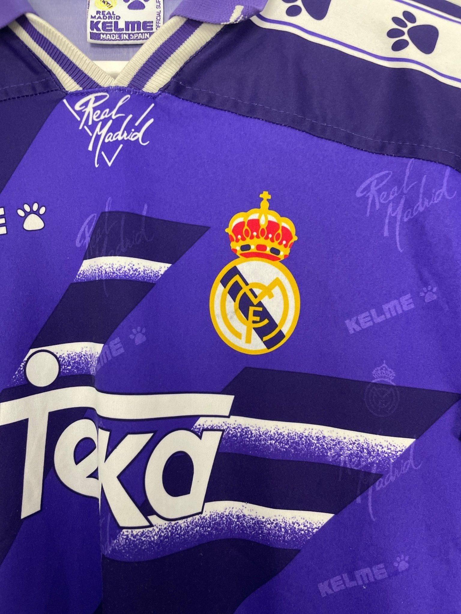 Shop 1995/96 REAL MADRID AWAY SHIRT (XL.KIDS) KELME, classic football shirts, vintage football shirts & retro soccer jerseys at Cult Kits