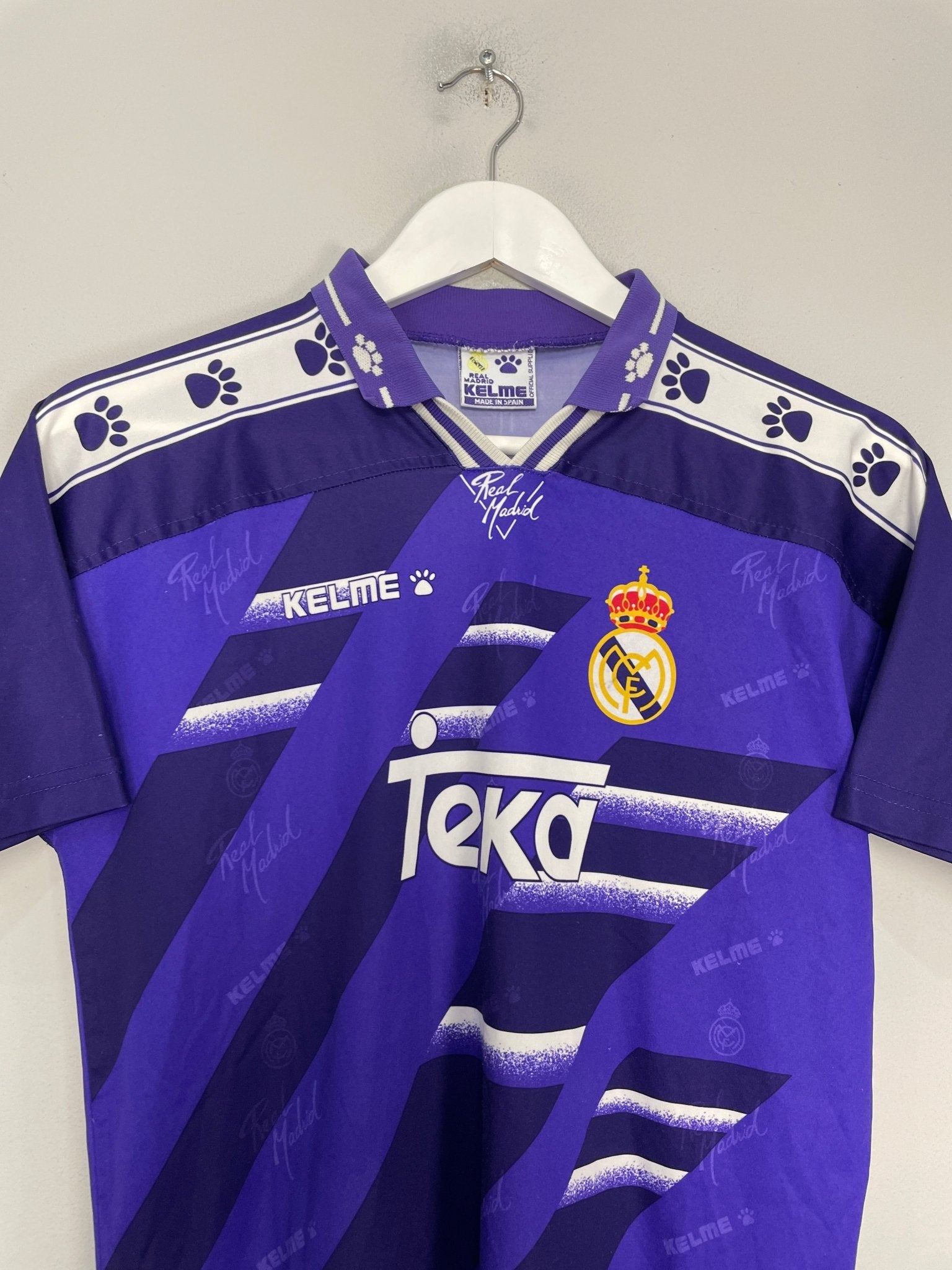 Shop 1995/96 REAL MADRID AWAY SHIRT (XL.KIDS) KELME, classic football shirts, vintage football shirts & retro soccer jerseys at Cult Kits