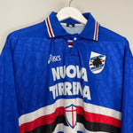 Shop 1995/96 SAMPDORIA #6 L/S HOME SHIRT (L) ASICS, classic football shirts, vintage football shirts & retro soccer jerseys at Cult Kits