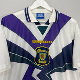 Shop 1995/96 SCOTLAND AWAY SHIRT (L) UMBRO, classic football shirts, vintage football shirts & retro soccer jerseys at Cult Kits