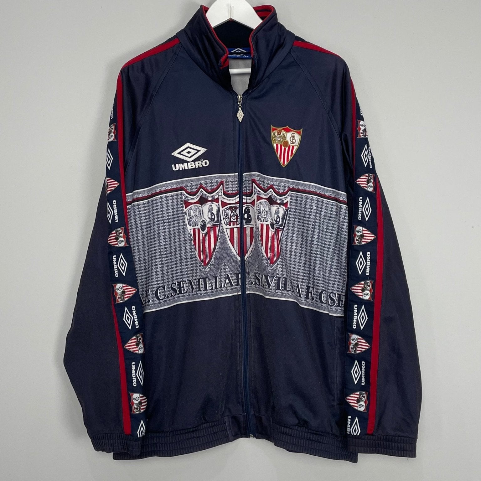 Shop 1995/96 SEVILLA TRACK JACKET (XXL) UMBRO, classic football shirts, vintage football shirts & retro soccer jerseys at Cult Kits