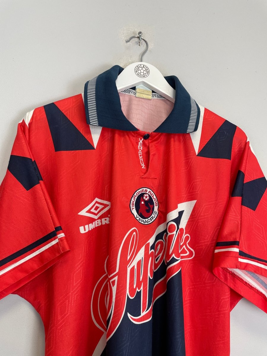 1995/96 TIBURONES VERACRUZ 19 HOME SHIRT (XL) UMBRO - Cult Kits - XL - Buy Vintage Football Shirts, Authentic Retro Football Shirts For Sale, Classic Football Shirts & Soccer Jersey