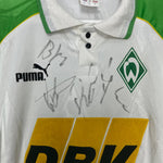 Shop 1995/96 WERDER BREMEN *SIGNED* HOME SHIRT (M) PUMA, classic football shirts, vintage football shirts & retro soccer jerseys at Cult Kits