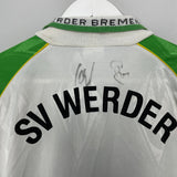 Shop 1995/96 WERDER BREMEN *SIGNED* HOME SHIRT (M) PUMA, classic football shirts, vintage football shirts & retro soccer jerseys at Cult Kits