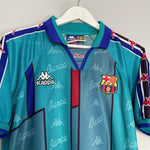 Shop 1995/97 BARCELONA RONALDO #9 AWAY SHIRT (S) KAPPA, classic football shirts, vintage football shirts & retro soccer jerseys at Cult Kits