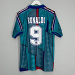 Shop 1995/97 BARCELONA RONALDO #9 AWAY SHIRT (S) KAPPA, classic football shirts, vintage football shirts & retro soccer jerseys at Cult Kits