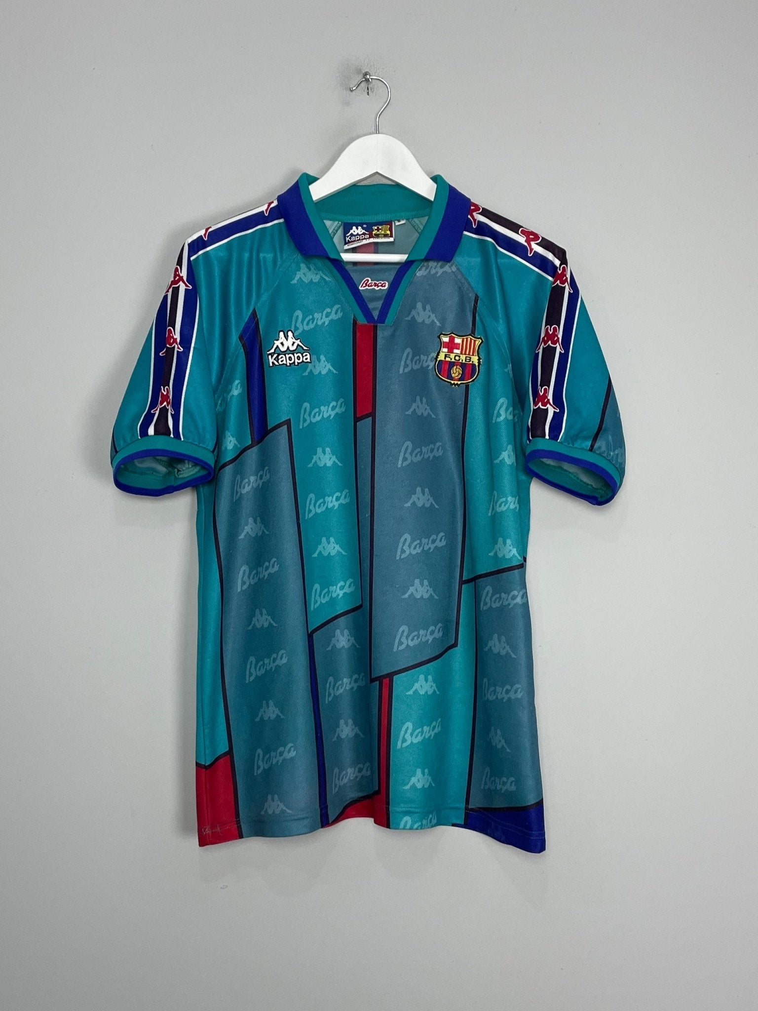 Shop 1995/97 BARCELONA RONALDO #9 AWAY SHIRT (S) KAPPA, classic football shirts, vintage football shirts & retro soccer jerseys at Cult Kits