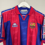 Shop 1995/97 BARCELONA RONALDO #9 HOME SHIRT (M) KAPPA, classic football shirts, vintage football shirts & retro soccer jerseys at Cult Kits