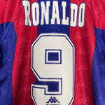 Shop 1995/97 BARCELONA RONALDO #9 HOME SHIRT (M) KAPPA, classic football shirts, vintage football shirts & retro soccer jerseys at Cult Kits